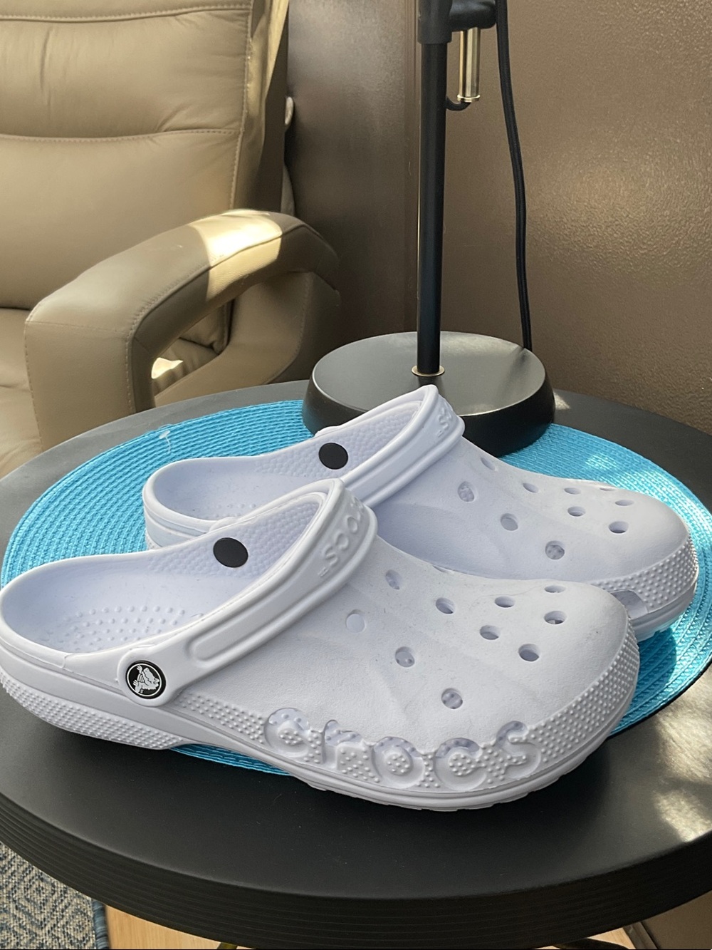 CROCS Womens White/ light blue Classic Clog